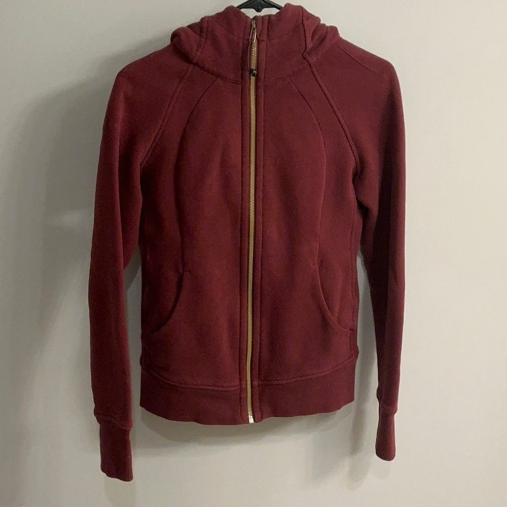 Lululemon Scuba full zip hoodie Mulled Wine Size 4